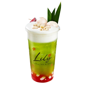 Lychee Green Tea with Cheese Foam