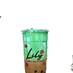 White coffee with Matcha foam